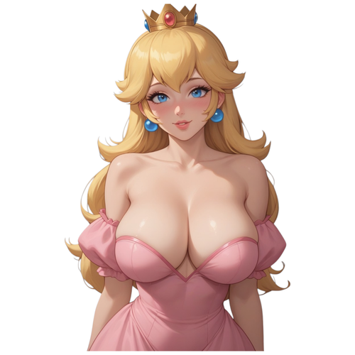 PRINCESS PEACH SUPER MARIO Sexy Waifu Weatherproof Anime Sticker 6" Car Decal