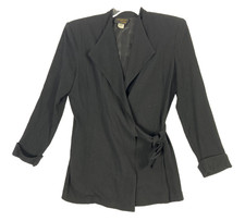Vtg Blazer Toni Garment Cc Magic Size M Women's Black Side Tie Textured Usa