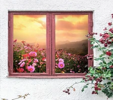 3D Sunset Flower A128 Window Film Print Sticker Cling Stained Glass UV Zoe