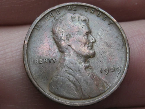 1909 VDB Lincoln Cent Wheat Penny- Fine/VF Details, Toned