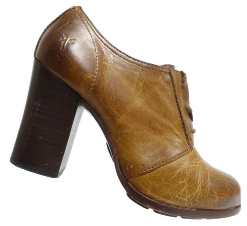 Botines de cuero con cordones de cuero Parker marrón bronceado 8 M para mujer tacón de 3,75 | eBay