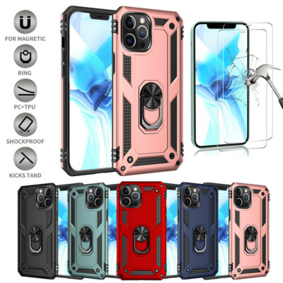 For iPhone 12 Pro Max/12 Phone Case Shockproof Cover With Glass Screen Protector