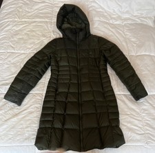 The North Face Women's Hooded Quilted Long Down Puffer Coat Olive Size S