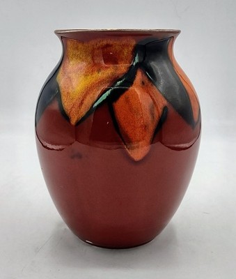 Vtg Mid-Century Poole Pottery England Volcano Living Glaze Vase 6.5''H