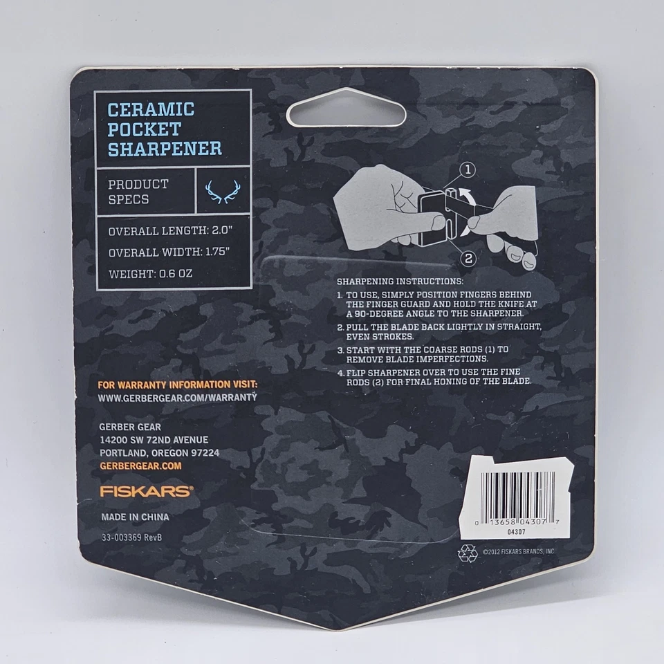 Afilador de bolsillo de cerámica Gerber Hunting nuevo sellado - negro Foto 3 de 4