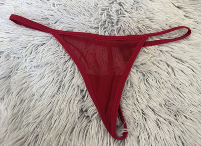 Women's Mesh Sz Sm Sexy Red Thong V-String Panties Underwear Strappy