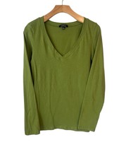 Ambiance T Shirt Womens Size Small Long Sleeve Tee V Neck Green Top Casual NEW
