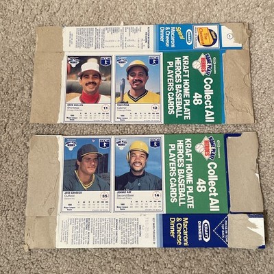 1987 Kraft Mac & Cheese Home Plate Heroes Baseball Cards, LOT OF 29 BOXES 