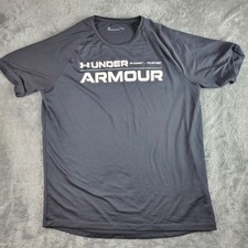 Under Armour Shirt Men's L Black UA Tech 2.0 Wordmark T-Shirt Tee Athletic