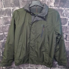 Men's Izod Green Jacket Size M PerformX Weatherproof Fleece Lined Full Zip EUC!