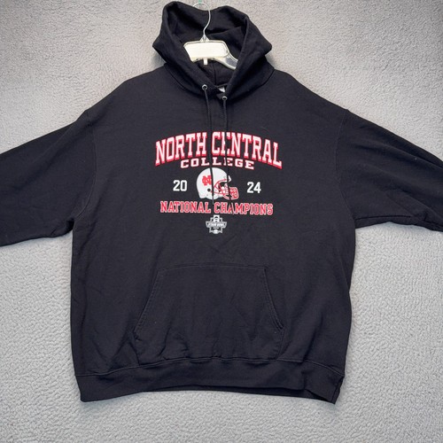 North Central College Football Hoodie Mens 2XL Black 2024 National Champions