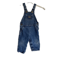 Vintage Oshkosh Baby Denim Vest back Overalls 24 months 100% Cotton Made in USA