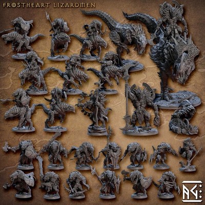 Artisan Guild -  Frostheart Lizardmen (Tabletop & Rollenspiel Resin Miniaturen)
