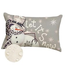 Christmas Pillow Covers 12x20 Waterproof Outdoor 20" x 12" Pack of 1 Grey