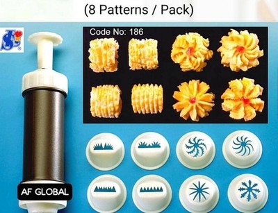 Pineapple Tart Nastar Mold Biscuit Cookies Plunger Pump Set No 186 ( 8 Pattern )