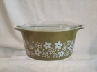 Vintage PYREX Spring Blossom/Crazy Daisy casserole with lid #473 1 QT