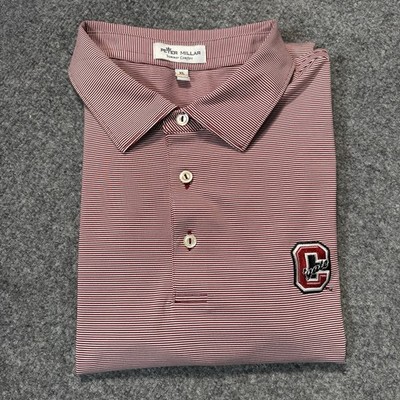 Peter Millar Summer Comfort Polo Shirt Mens XL Colgate Raiders Red Striped
