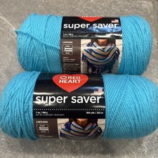 Red Heart Super Saver Yarn - 2 Pack Yarn - Acrylic - Knitting/Crochet TURQUA