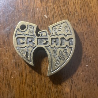 Wu Tang Clan Brass Pendant Keychain CREAM Dollar Signs Heavy Metal Hip Hop Charm