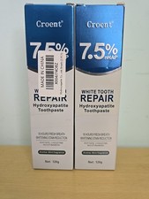 Croent 7.5 nHAP White Tooth Repair Hydroxyapatite Toothpaste 2 PACK exp 2028