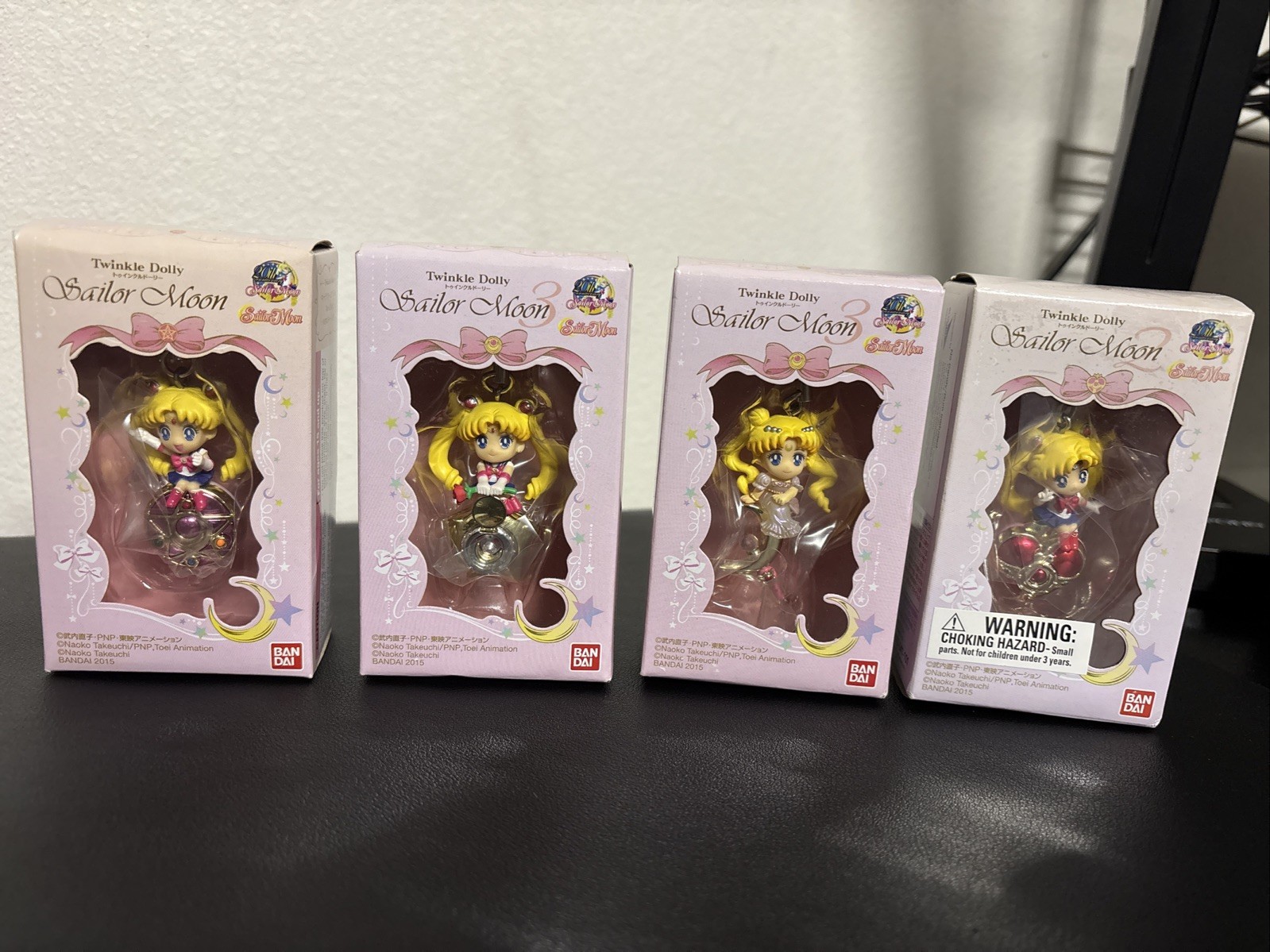 SAILOR MOON TWINKLE DOLLY FIGURA DIJES LLAVERO BANDAI 2015 2" ANIME CONJUNTO DE 4