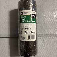 10-Pack Vinyl Electrical Tape Black 60 Feet Per Roll 3/4  x 7 Mil
