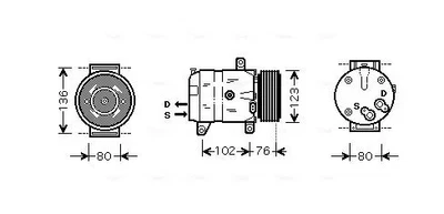 Compresseur de climatisation R 134a PAG 46 RTAK069 AVA QUALITY COOLING - Photo 1/4