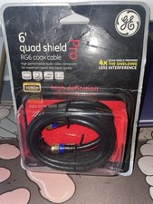 GE 6 ft. Pro Quad-Shield RG6 Video Coax Cable, 6  