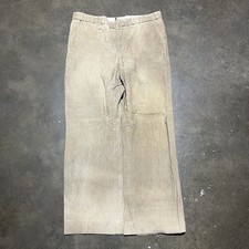Vintage 80s Tan Wide Leg Corduroy Pants 34x28 1980s