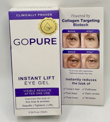GOPURE Instant Lift Eye Gel 0.34 fl oz / 10ml - Brand New In Box - Exp 04/2029