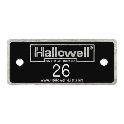 Hallowell Nph26-50 Number Plate, Numbers 26 To 50, Aluminum