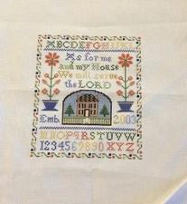 Design Connections As For Me Chart Pack Cross Stitch Finished Lord Pray 14.5x17