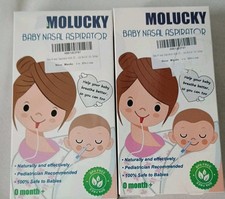 2 pack Molucky Baby Nasal Aspirator with 24 Hygiene Filters, Mucus Aspirator
