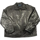 Polo Ralph Lauren Black Leather Jacket Men's XL Vintage Full Zip Lined Coat