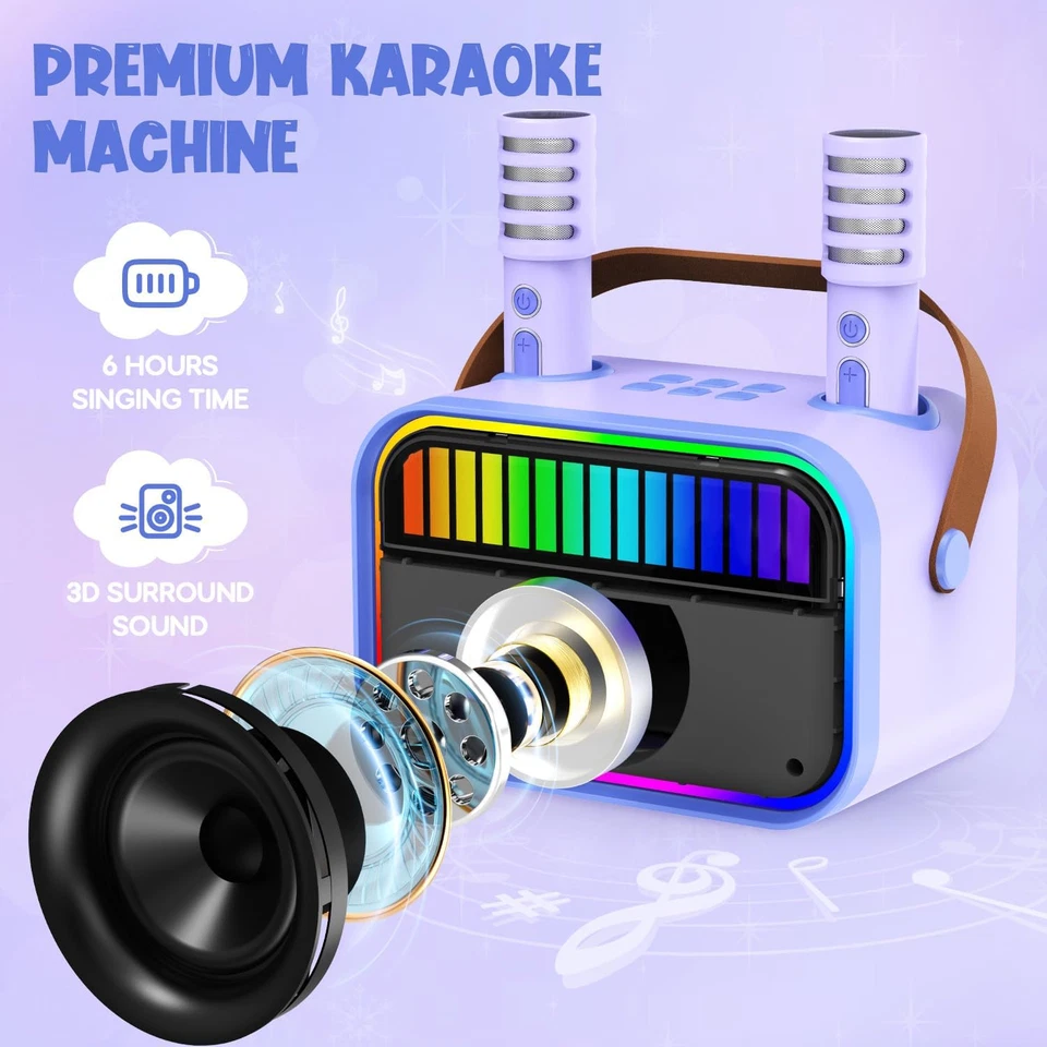 Karaoke para Niños y Adultos, Juguetes para Niñas de 3 a 12 Años, Regalos de Cum - Imagen 2 de 4