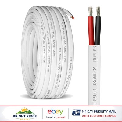 Flexible Marine Grade Cable, 50ft 18 AWG Tinned Copper for Harsh Environments