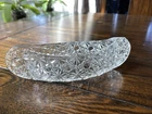Vintage Fenton Clear Glass Canoe Candle Holder Daisy and Button Pattern