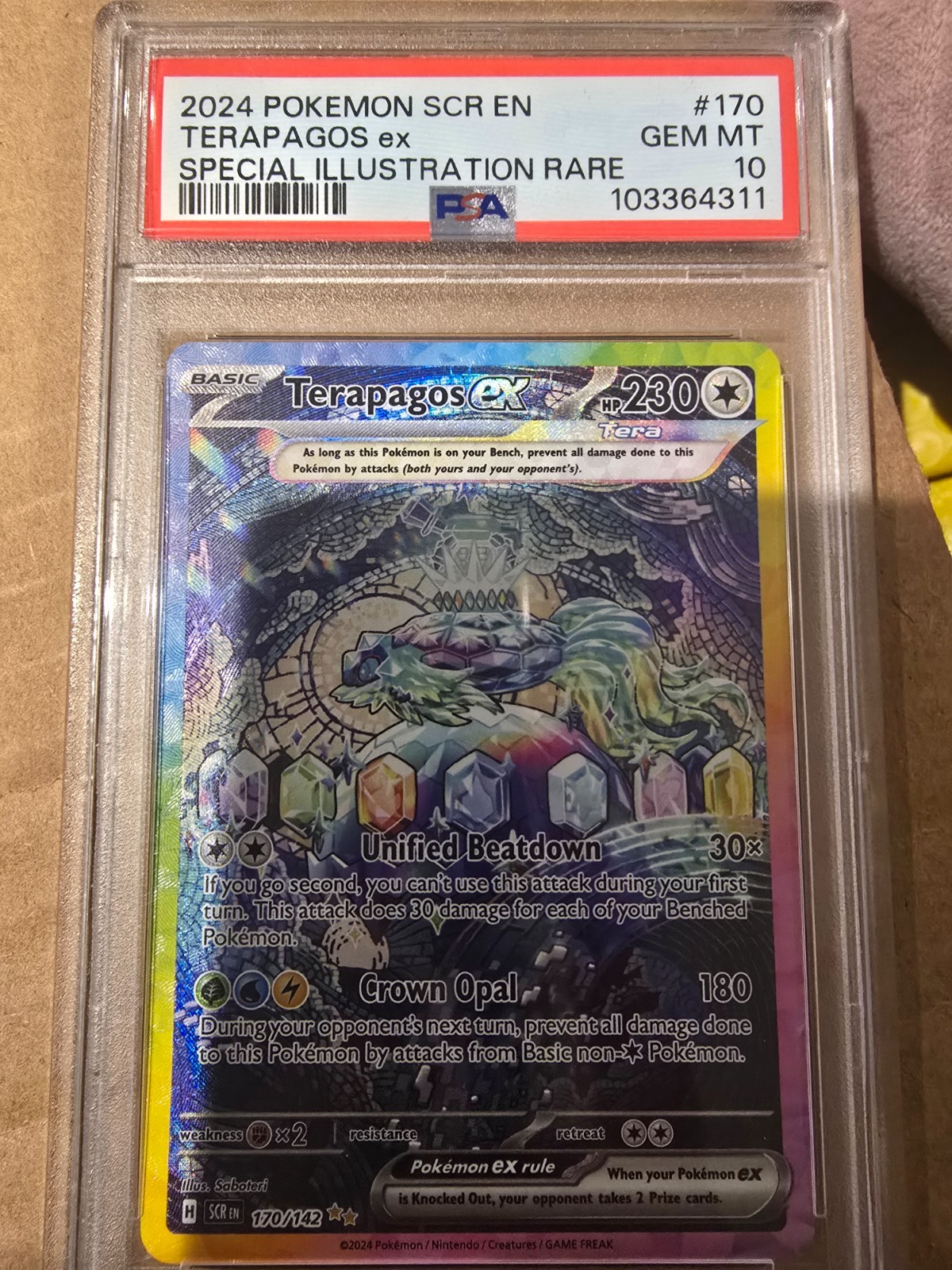 PSA 10 Pokemon Terapagos ex SIR 170/142 Sv07: Stellar Crown view 1