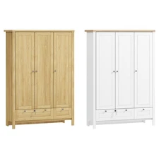 HOMCOM Wardrobe Closet with 3 Doors and 2 Drawers Bedroom Armoire