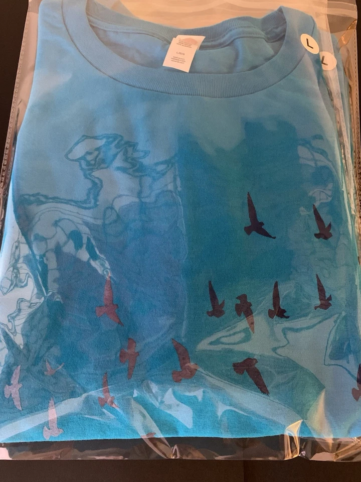 ﻿�� Estampa de pássaro personalizada, média, azul-petróleo, camiseta, - Imagem 3 de 4