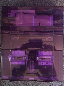 Super Nintendo Console - SNES Purple Clear Custom Case Reshell - Plays Famicom