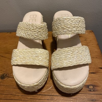BEACH by Matisse Womens Ocean Ave Platform Block Casual Sandals Size 7 Raffia