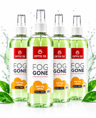 4 Pack Optix 55 Fog Gone Anti-Fog Spray Ultra High Tech Formula 16 oz