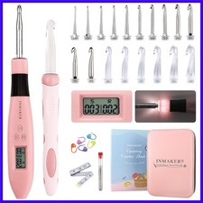 Light up Crochet Hook Set, 18in1 Lighted Crochet Hook with Counter, Crochet N...