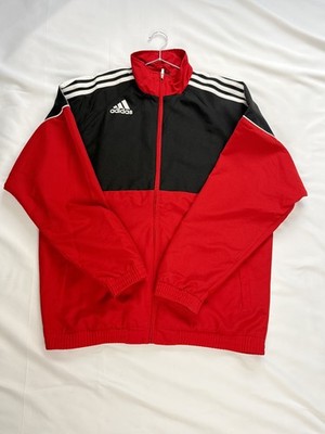 Adidas Vintage Trainingsjacke Rot Schwarz Track Jacket Y2K Windbreaker Gr. XL