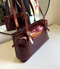 Arcadia Genuine Patent Leather Burgundy Bag | Made in Italy | Trendy Y2K Shoulde