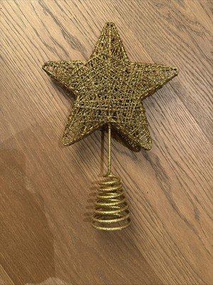 Gold Glitter Star Christmas Tred Topper 10 Inch Starburst 3D Excellent Condition