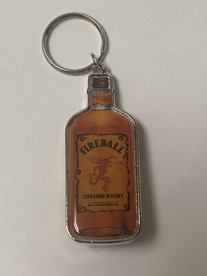 Steel Keychain / Bottle Opener Fireball Cinnamon Whisky Stainless New 2.5 in x 1