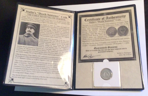Stalin's Death Sentence Silver Coin 1924 20 Kopek KM 88 Russia USSR Rare!!