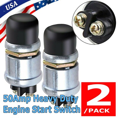 2X Waterproof Switch Push Button Horn Engine Start Starter For Car Boat 12V